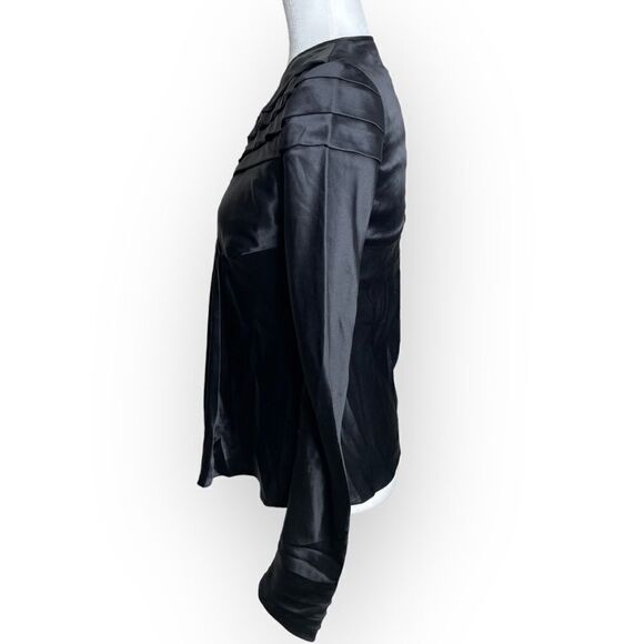 Proenza Schouler Black Silk Long Sleeve Detail Blouse - Picture 7 of 15